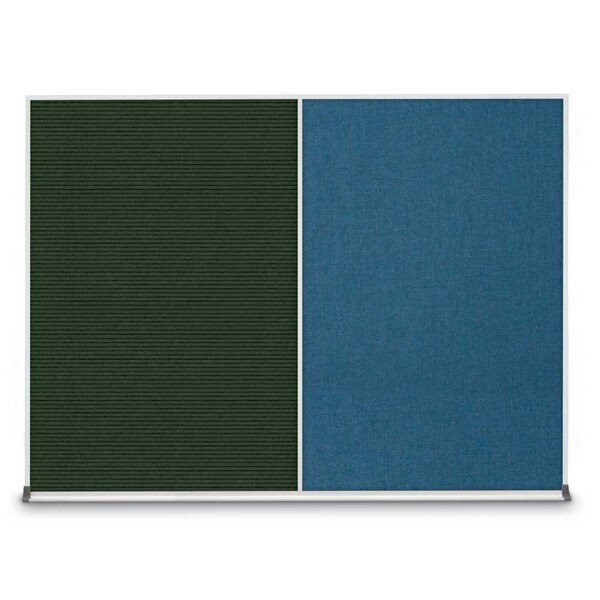 United Visual Products Triple Door Radius Corkboard, 96"X48", B UV8006-BLACK-AMETHY - main